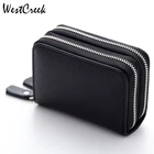 Бумажник из натуральной кожи с отделением для карт, вместительный держатель для кредитных карт, для женщин и мужчин, портмоне с подушкой