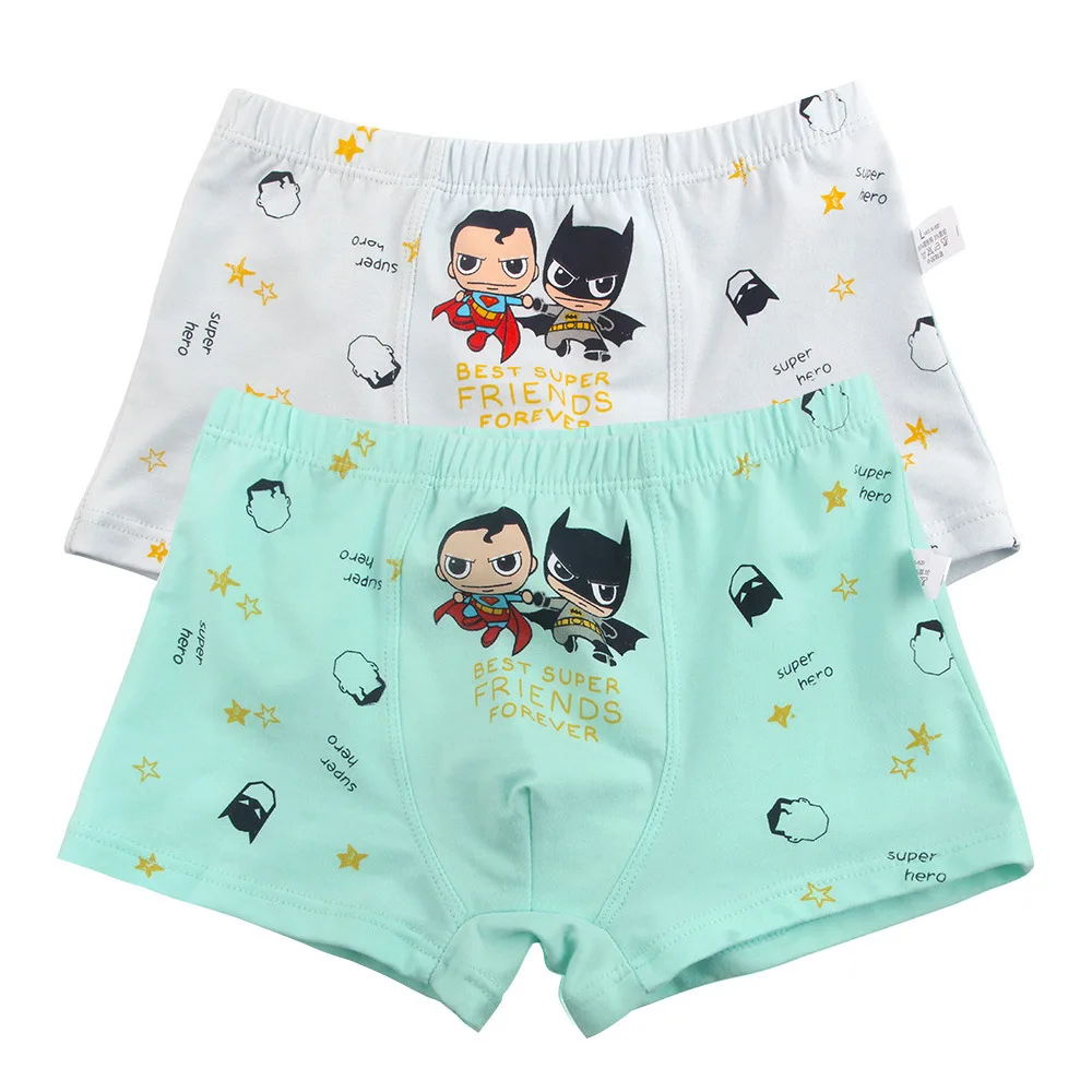 2 piece 2-14 years Kids Boy Underwear Cartoon Super Hero Children's Boxer Underpants Briefs Boys Underware Panties |
