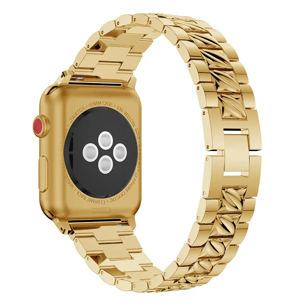 new Stainless Steel Strap for Apple Watch Band Rhinestone Diamond 38mm42mm Smart Watch Metal Band for Apple Watch Series 4 3 2 1
