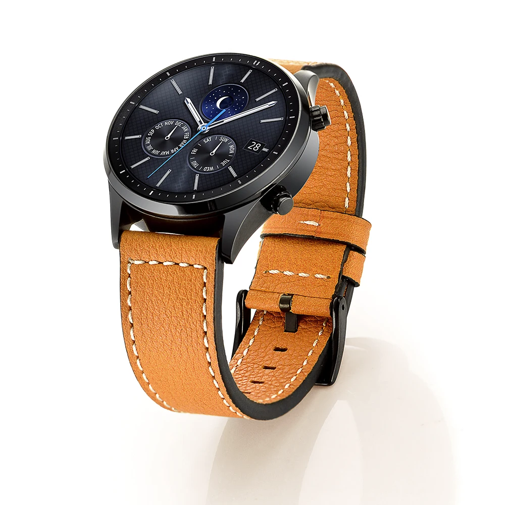 Ремешок из натуральной кожи для Samsung Gear S3 Zenwatch 2/1 Huami AMAZFIT Moto 360 2nd Ticwatch 1 22 мм |