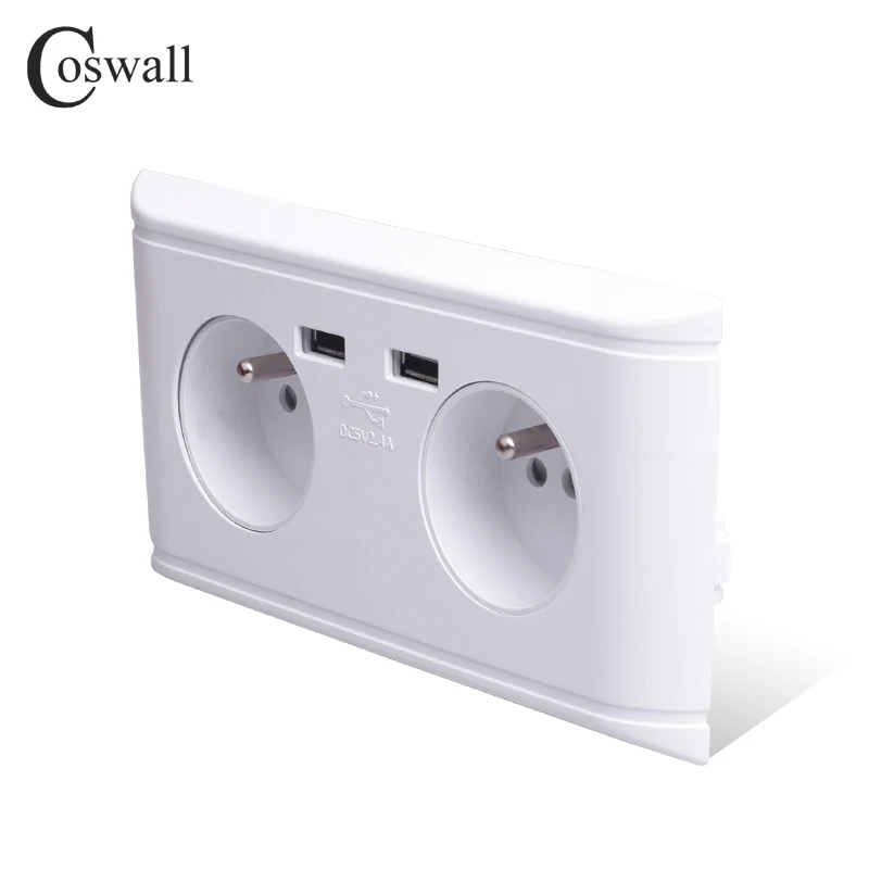 Розетка Coswall с двумя USB портами для зарядки 5 В 2 4 А 16 А|Электрические розетки| |