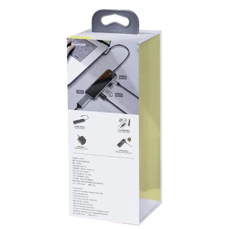 Baseus UCN3277 usb type-C 3,0 концентратор 3 USB3.0 4K HDMI PD зарядный адаптер док-станция разветвитель для ноутбука настольный компьютер