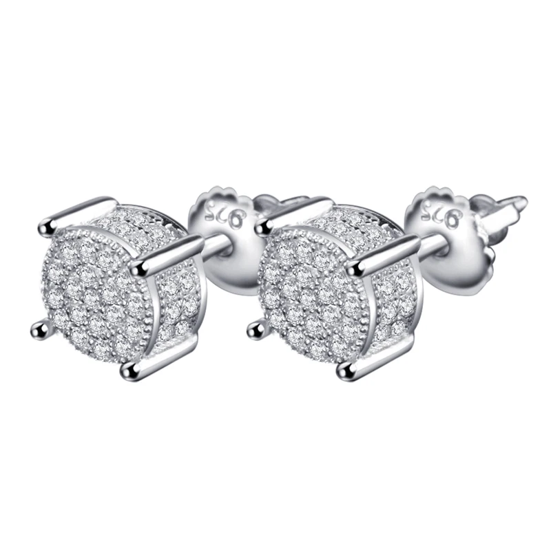 Женские и мужские серьги-гвоздики из серебра 925 пробы с фианитами | Украшения