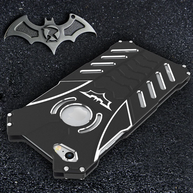 R-Just Batman Armor Case For iPhone X 7 8 Luxury Metal Aluminum Cover Plus Coque Shell 6 6S 5 5c |