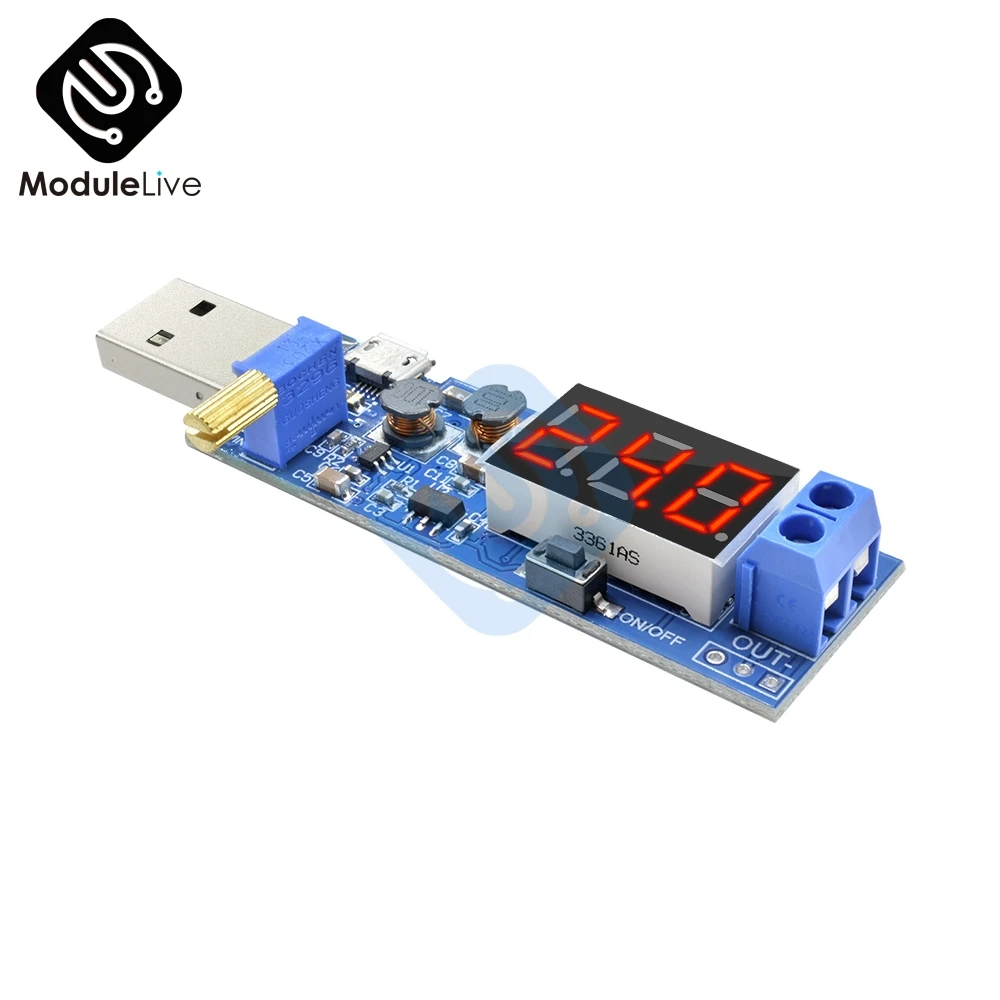 USB повышающий/уменьшающий модуль питания DC-DC 5 В до 3 В/12 Регулируемый понижающий