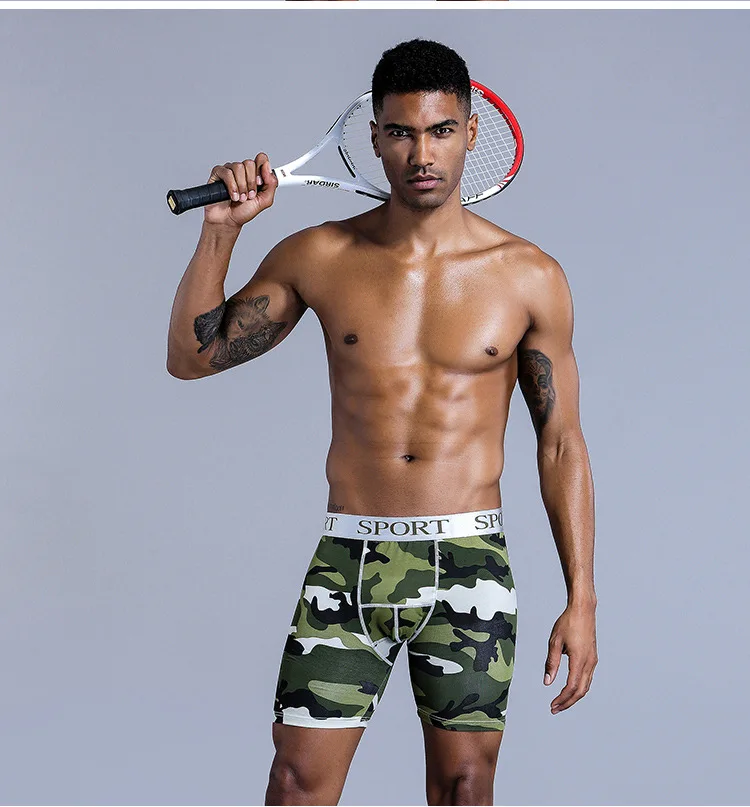 Хлопковые боксеры длинные Ethika Мужское нижнее белье марлевые шорты Боксеры камуфляжные размера плюс боксеры шорты для мужчин трусы Track