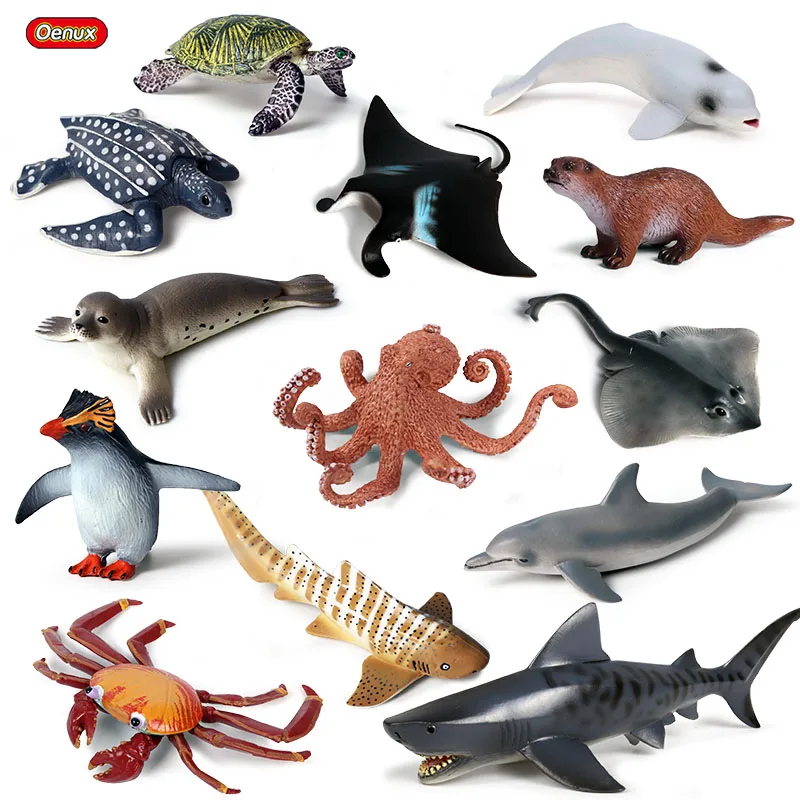 Фигурки Oenux Sealife фигурки животных лучи Акула осьминог черепаха дельфин модели
