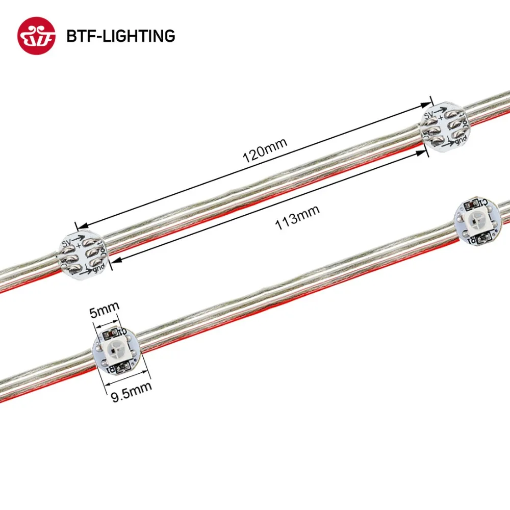 Оптовая продажа 50 шт. 5 В WS2812B 5050 SMD полный цвет Светодиодная лента модуль световая