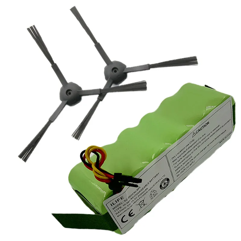 Пара боковых щеток + аккумулятор для kitel kt505 Haier T322 T321 T320 T325/Panda X500 X580/Ecovacs Mirror CR120/Dibea