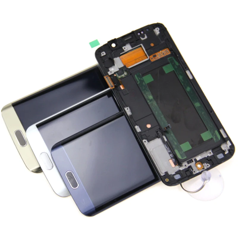 SUPER AMOLED Дисплей для Samsung Galaxy S6 edge ЖК дисплей G925 G925I G925F Сенсорный экран Digitizer + рамка