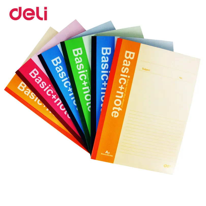 

Deli Stationery 1pcs basic NOTEBOOK A4 Office soft Colorful notebooks 100sheets Promotional Notebook For School paper diary