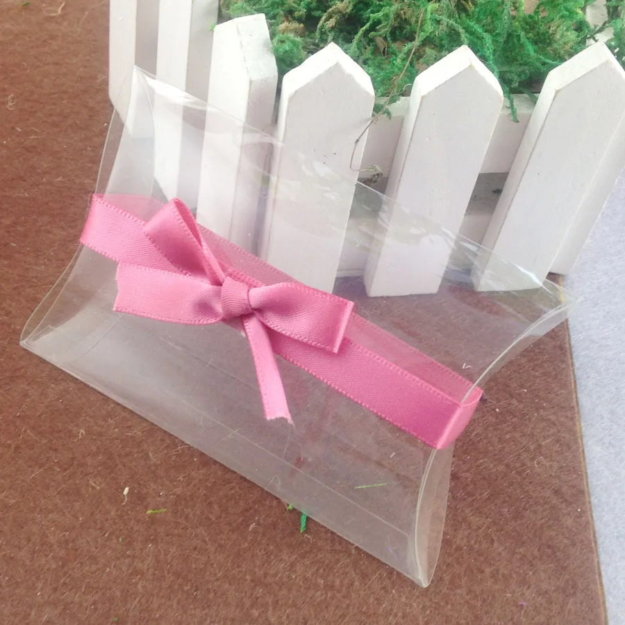 2016 Новая прозрачная подушка из ПВХ и розовая лента Подарочная коробка для