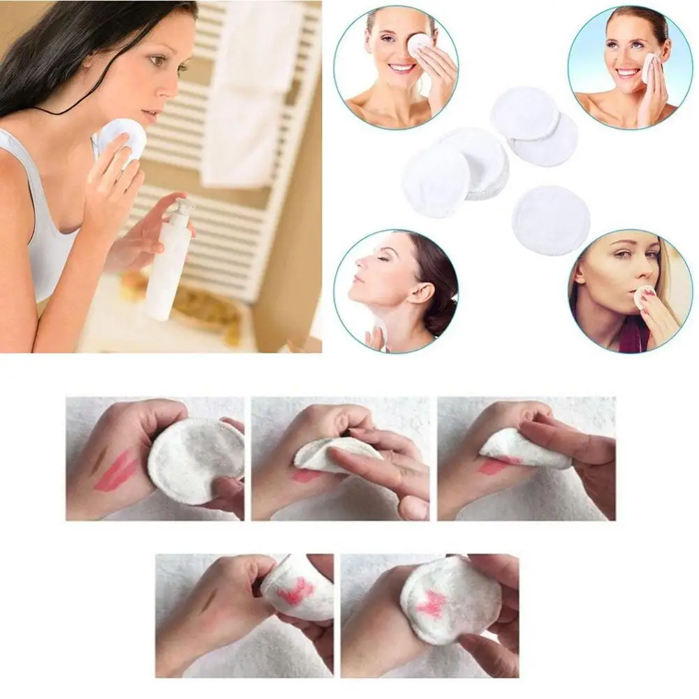 12 шт средство для снятия макияжа с колодки Многоразовые Ватные диски Make Up лица