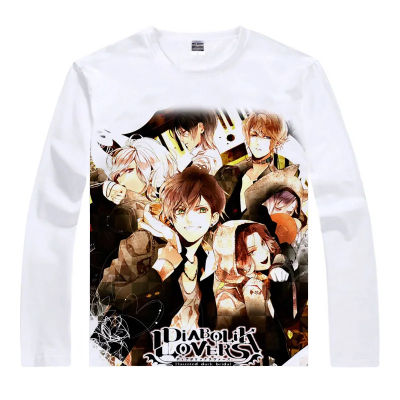 DIABOLIK LOVERS Diaborikku Ravazu футболки Для мужчин в стиле хип хоп с длинными рукавами
