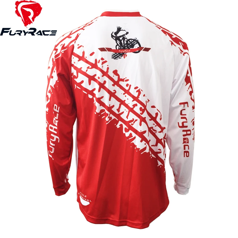 FURY Racing 2017 одежда для езды на велосипеде с принтом мужская красная DH горные майки