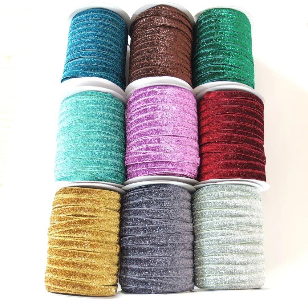 Блестящая эластичная бархатная повязка на голову 5 ярдов/цвет 5/8 дюйма |