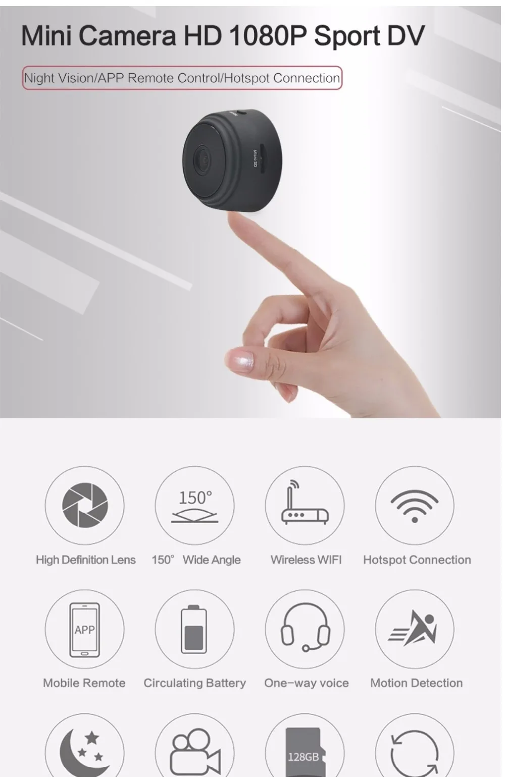 A9 Wifi IP P2P мини камера HD 1080P система безопасности видения мини видеокамера CCTV детектор движения мини маленькая камера