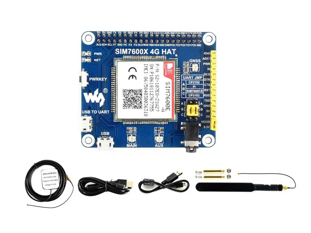Шляпа Waveshare для Raspberry Pi Zero/Zero W/Zero WH/2B/3B/3B + 4G/3G/2G/GSM/GPRS/GNSS поддержка набора номера |