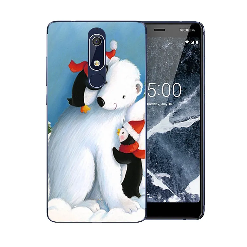 Мягкий ТПУ чехол для Nokia 5 1 nokia5.1 веселый X'MAS шаблон мягкий 2018 DIY задние Чехлы