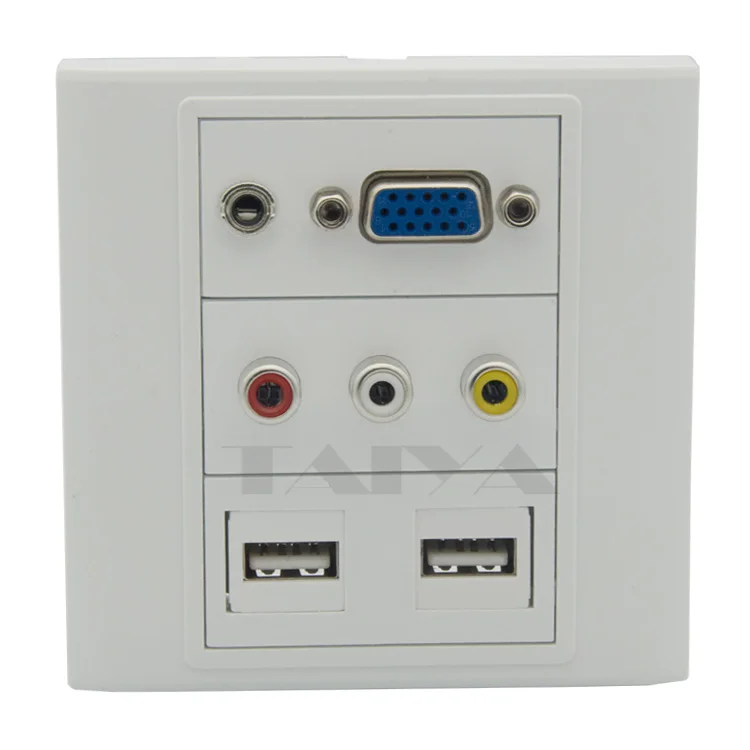 Vga 3 5 мм аудио 3RCA AV двойной USB настенная пластина с задней стороны Женский Разъем|usb