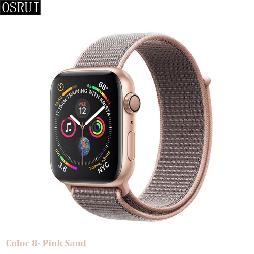 Ремешок для Apple Watch 42 мм 38 мм 5 4 3 correa iwatch 44 мм 40 мм спортивный браслет-петля Apple watch 5 4 аксессуары 5/3/2 - Цвет ремешка: 8- Pink Sand