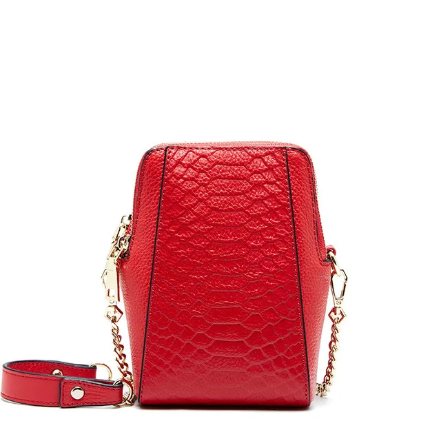 

Fashion leather phone bag ladies wild crocodile chain bag small wave new tide vertical shoulder bag