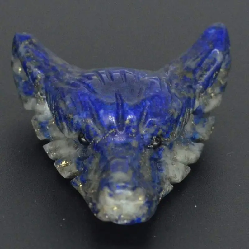 

Мужская фигурка воющего волка, кулон из ляпис с драгоценным камнем 1,6 дюйма, ручная работа, резное каменное ожерелье, ювелирные изделия