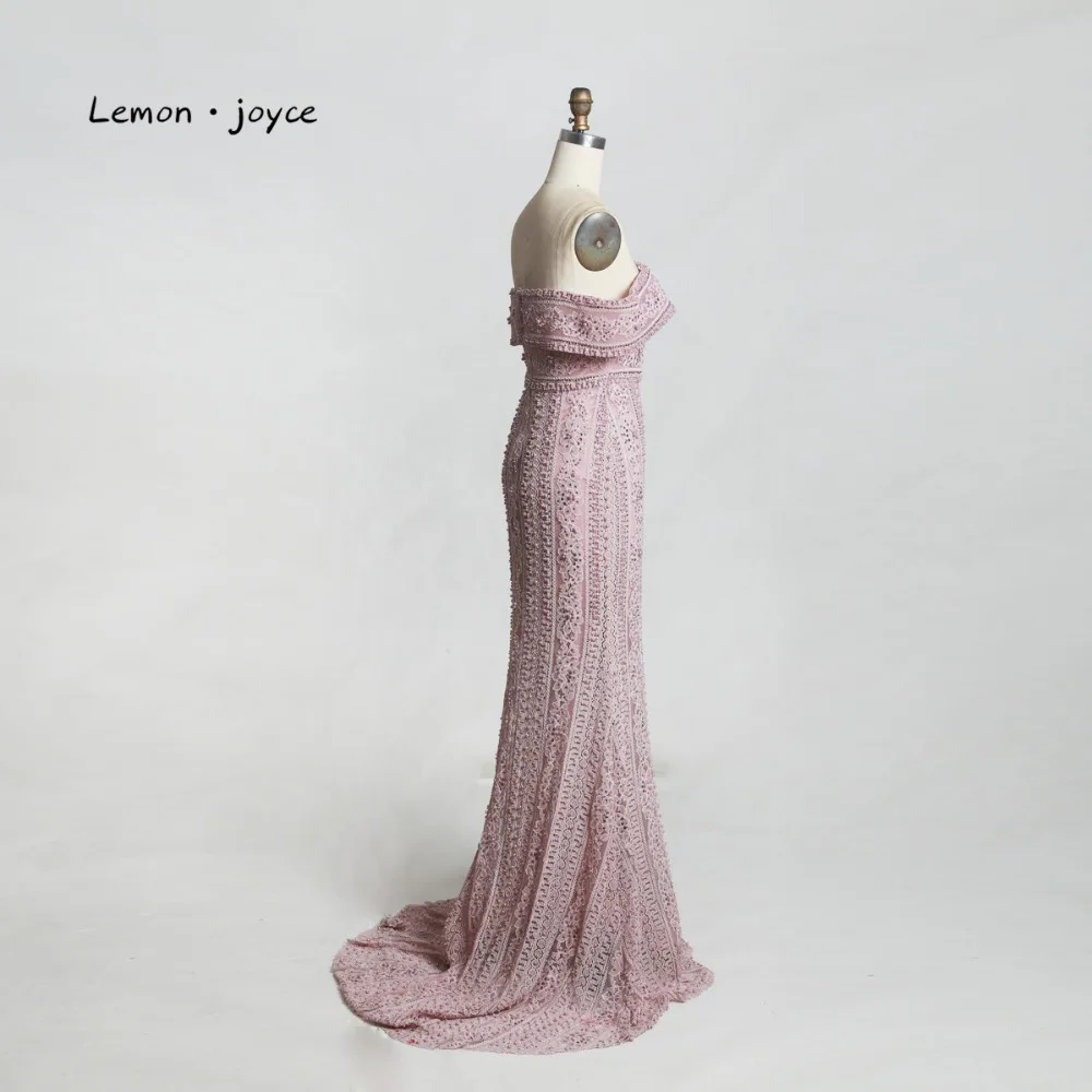 Lemon joyce Длинные вечерние платья 2020 элегантные с вырезом лодочкой кристаллами и