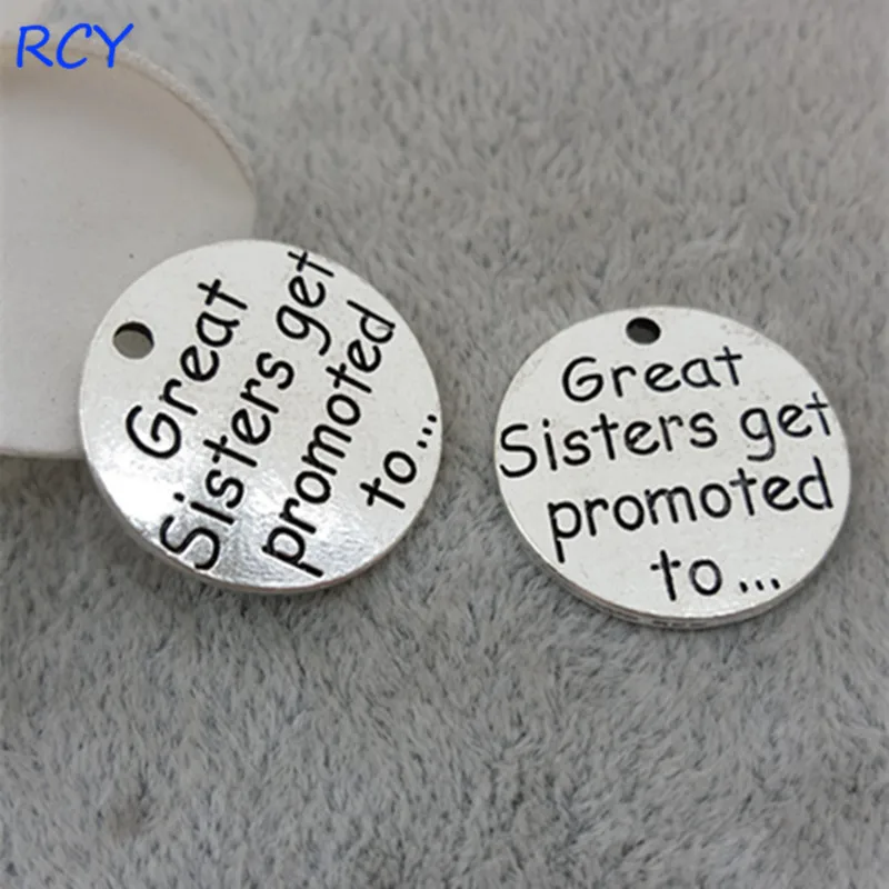 

Высшее качество, 5 шт./лот, 25 мм, Круглый диск с надписью Great sister, получайте предложение по подвескам для изготовления ювелирных изделий