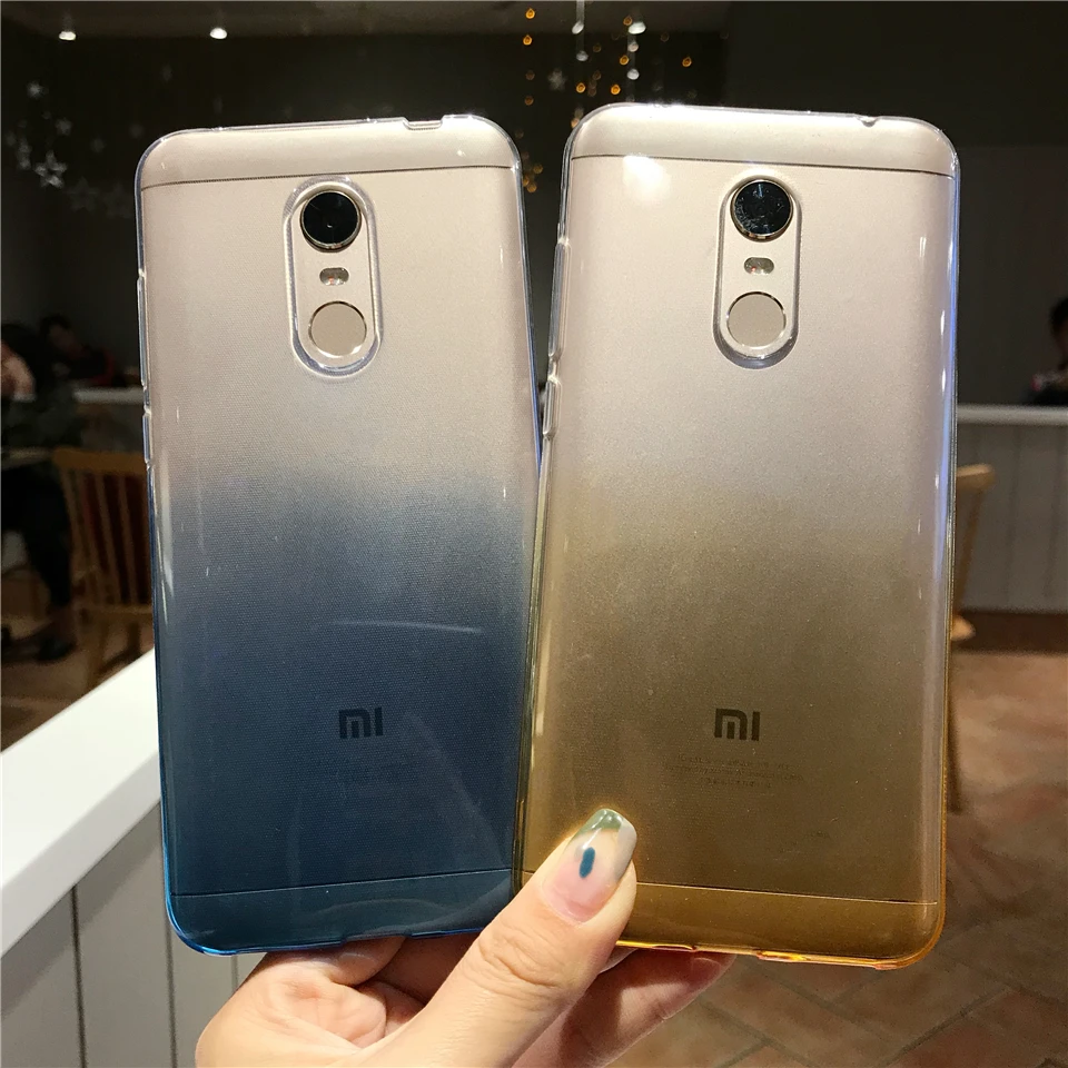 Градиентный чехол для XiaoMi RedMi 5 Plus мягкий силиконовый защитный из ТПУ Note 4 4X 4A 3