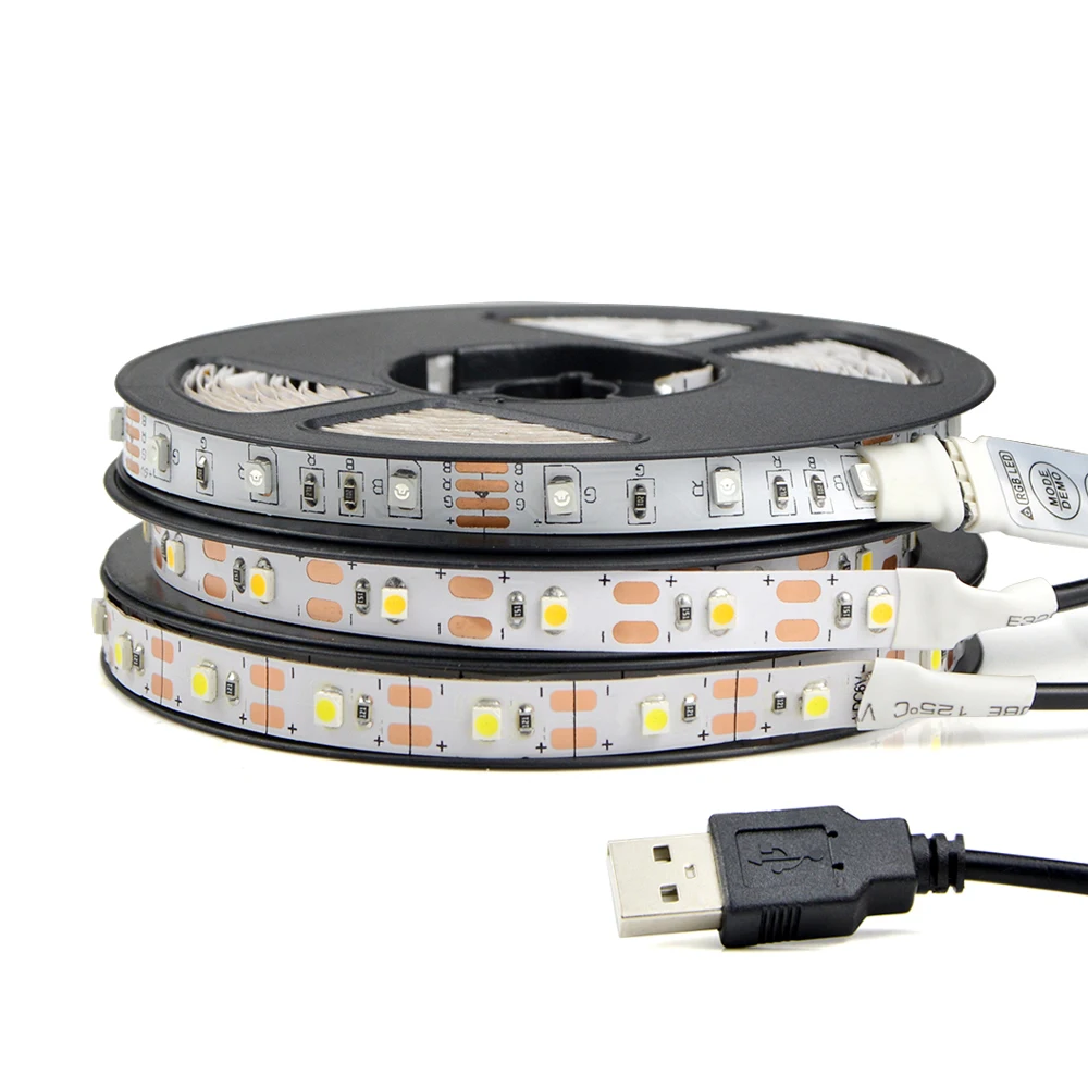 DC 5 V SMD3528 usb IP65 Водонепроницаемая светодиодная лента RGB ТВ ПК полосы света стол
