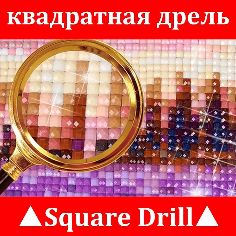 5D DIY Алмазная вышивка красный пейзаж дерево картина крестом камни в форме ромба