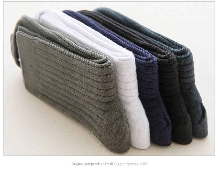 AAA Cotton Men's Socks Business Stripe High Crew Socks Breathable Deodorant Socks Man Sox Autumn Winter Hosiery