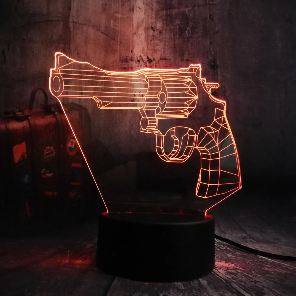 Прохладный битва игрового персонажа PUBG TPS SCAR-L череп ракета светодиодный Ночной светильник Настольная лампа 7 цветов для детей с узором в виде игрушек; Рождественский подарок