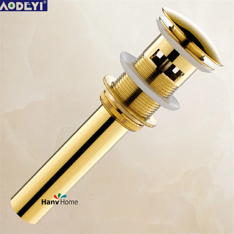 solid brass bathroom lavatory sink pop up drain withwithout overflow gold finish bathroom parts faucet accessories free global shipping
