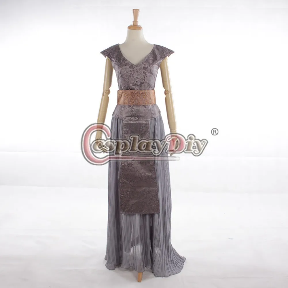Cosplaydiy Игра Престолов Дейенерис Таргариен светло голубое и серое платье для