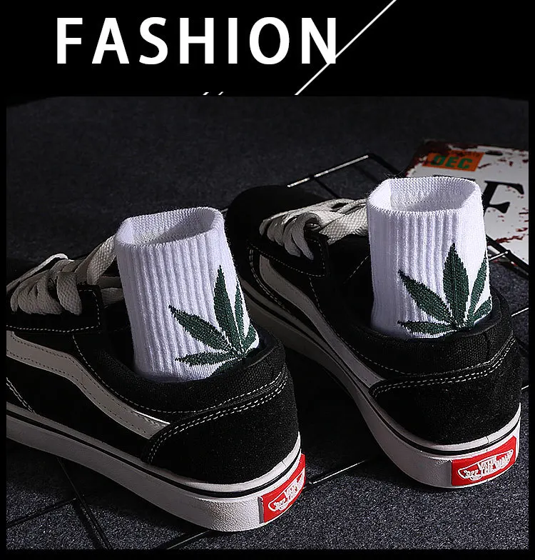 1 Pair High Quality Harajuku Chaussette Style Weed ankle Socks for Women Men Cotton Hip Hop Socks Man Meias Mens Calcetines