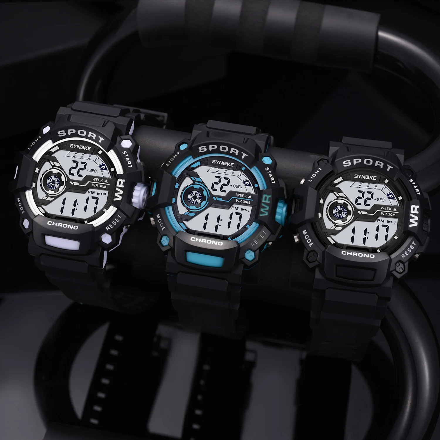 

SYNOKE Men Sports Digital Watches Luxury Brand Camouflage Military Watches LED Life Waterproof Wristwatches Relogio Masculino