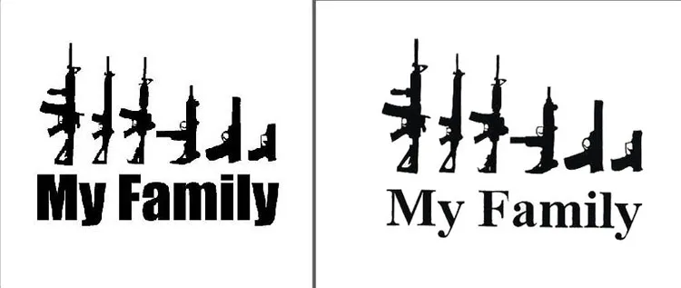 Моя семья Штурмовая винтовка пистолет оружие Обложка задняя часть крутой черный