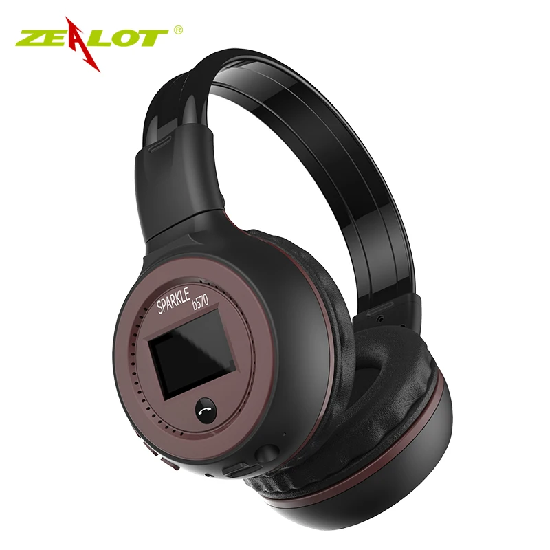 ZEALOT B570 HiFi стерео bluetooth наушники со светодиодным дисплеем беспроводная гарнитура