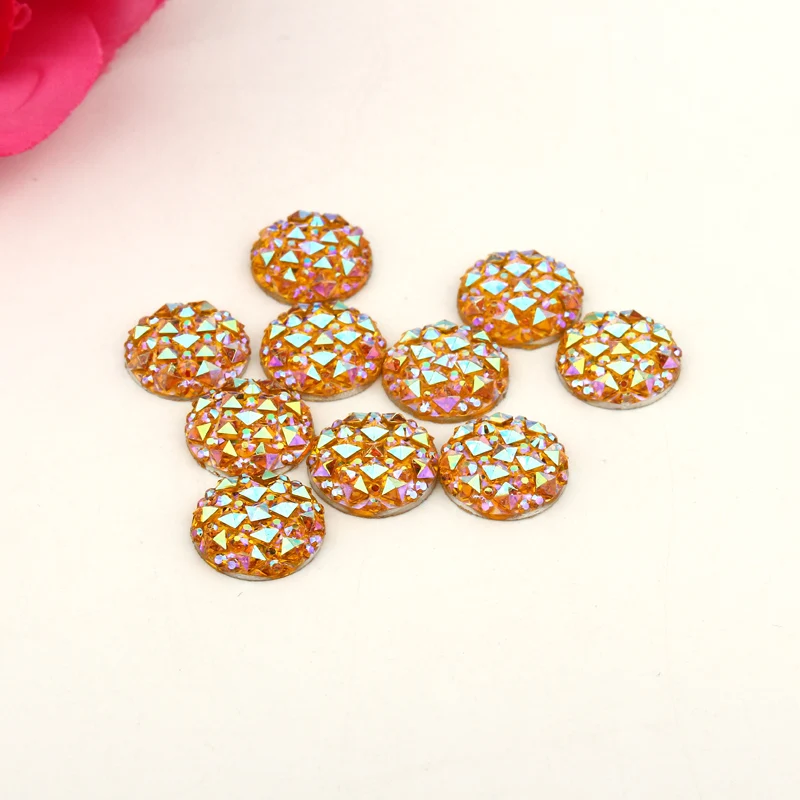 50 шт./лот Кабошон из смолы мини AB Стразы звезды с плоским основанием украшения
