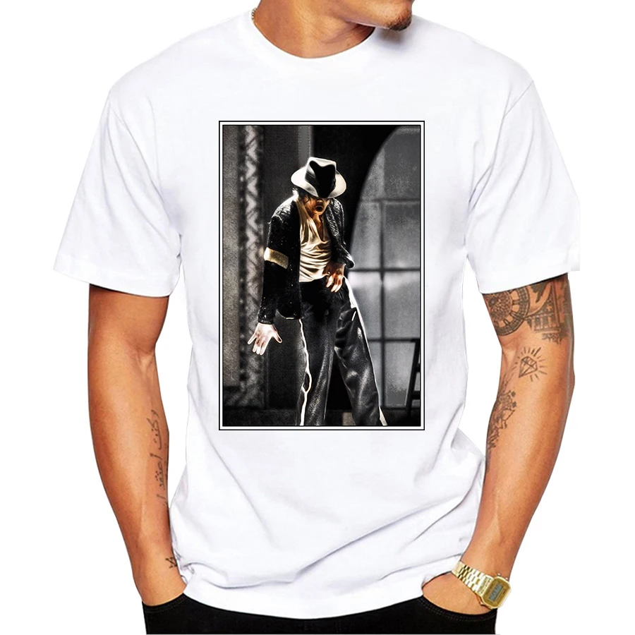 2018 Винтажная Футболка с принтом Майкл Джексон Мужская крутая дизайнерская