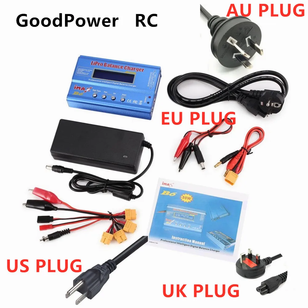 Imax B6 12v зарядное устройство 80W Lipro зарядное устройство для баланса NiMh Li-Ion Ni-Cd цифровое радиоуправляемое зарядное устройство 12v 6A адаптер питания EU/US UK зарядное устройство