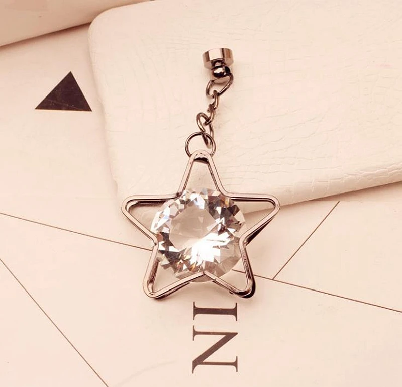 Star shape gemstone artificial Rhinestone pendant hanger for cellphone case diy jewelry phone shell back cover craft accessories | Дом и сад