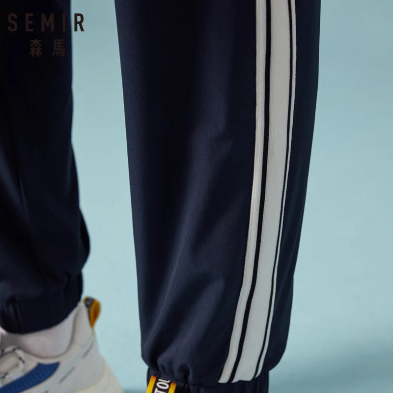 SEMIR Men Side-Striped Joggers with Elastic Drawstring Waistband Men's Pull-on Pants Sweatpants Sport Side Pocket |