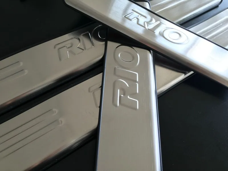 AOSRRUN Нержавеющая сталь Накладка на порог автомобиля аксессуары для KIA RIO седан хэтчбек GT 2006- 3GEN 4GEN
