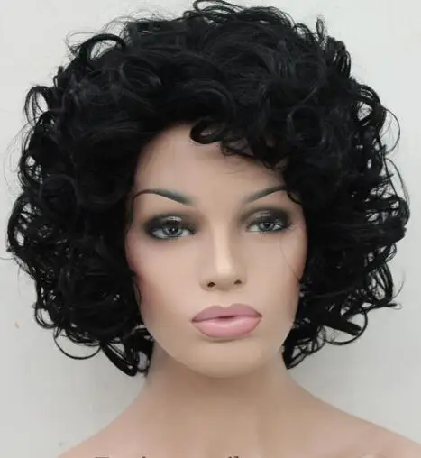 Женский парик черный/темно коричневый Средний синтетические парики короткий Боб