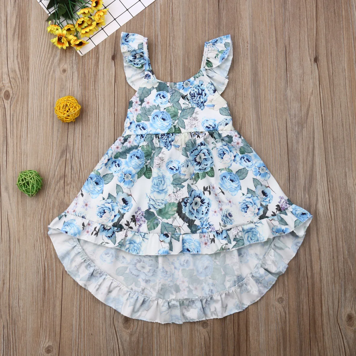 New Todder Kids Baby Girls Clothing Flowers Sleeveless Irregular Sundress Outfits | Детская одежда и обувь