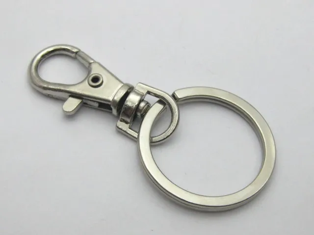 

10 Silver-plate Tone Lobster Swivel Clasps Key Ring with Split Rings