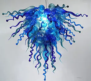 

Modern LED Light Fixture 100% Handmade Blown Glass Chain Chandeliers